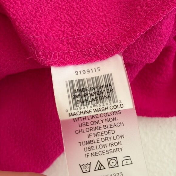 Vince Camuto Blouse Women's Medium Hot Pink Slouchy Round Neck Casual Top - Picture 9 of 10